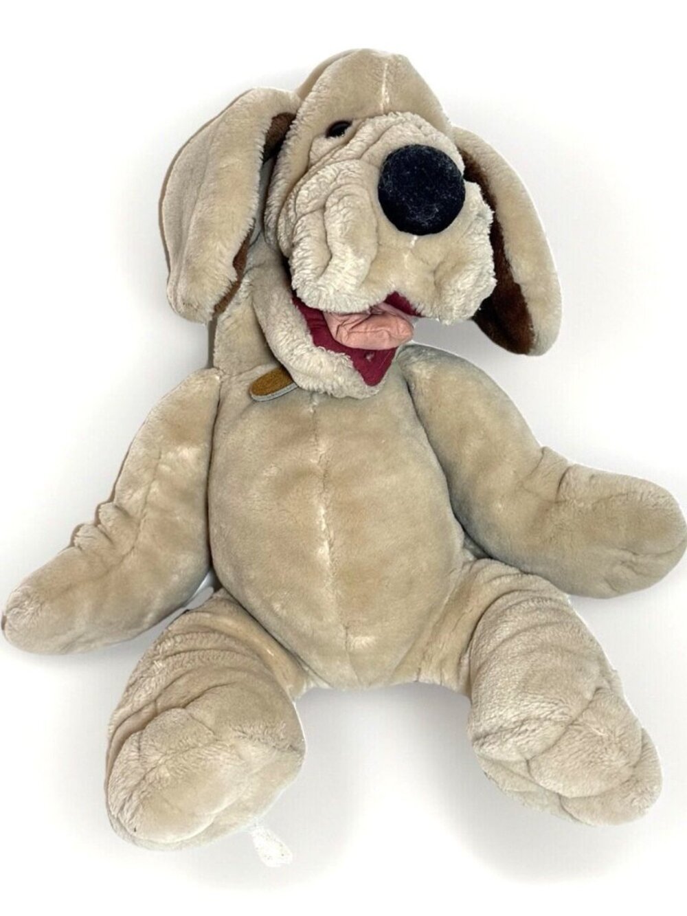 Ganz Bros WRINKLES Brown Dog Hand Puppet 17" Plush Black Nose 7222576